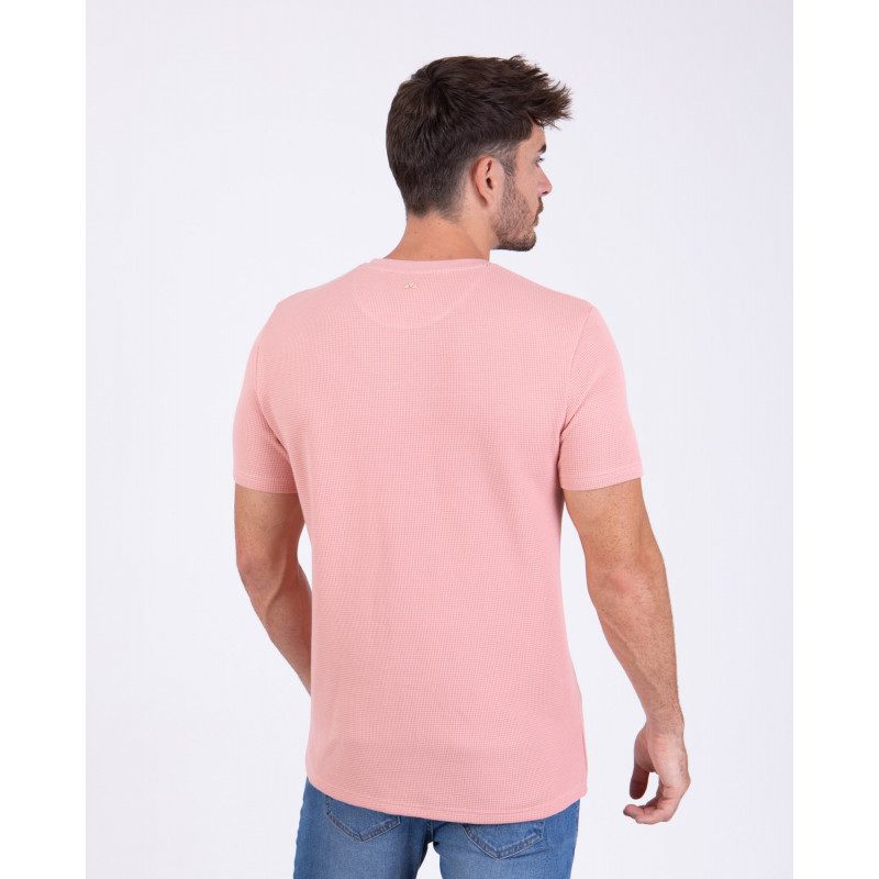 T-shirt manches courtes en maille fantaisie gaufré