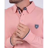 Polo manches longues avec surpiqûres épaules