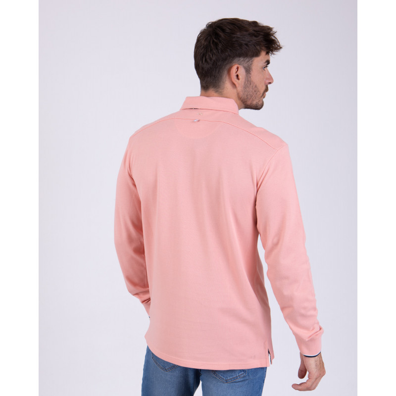 Polo manches longues avec surpiqûres épaules