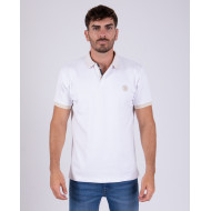 Polo manches courtes avec col rayé