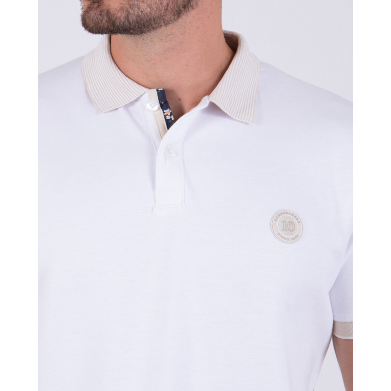 Polo manches courtes avec col rayé