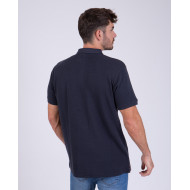 Polo manches courtes en maille fantaisie gaufrée