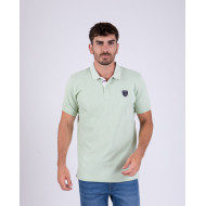 Polo manches courtes en maille fantaisie gaufrée