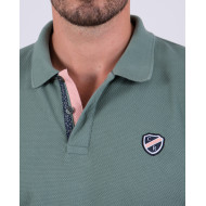 Polo manches longues en maille fantaisie