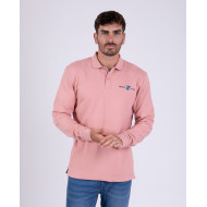 Polo manches longues en maille fantaisie