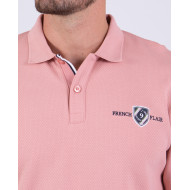 Polo manches longues en maille fantaisie