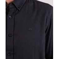 Chemise manches longues unie à détails fleuris