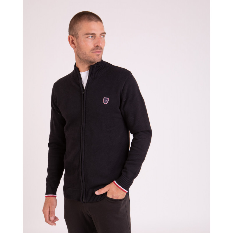 Cardigan zippé à col montant