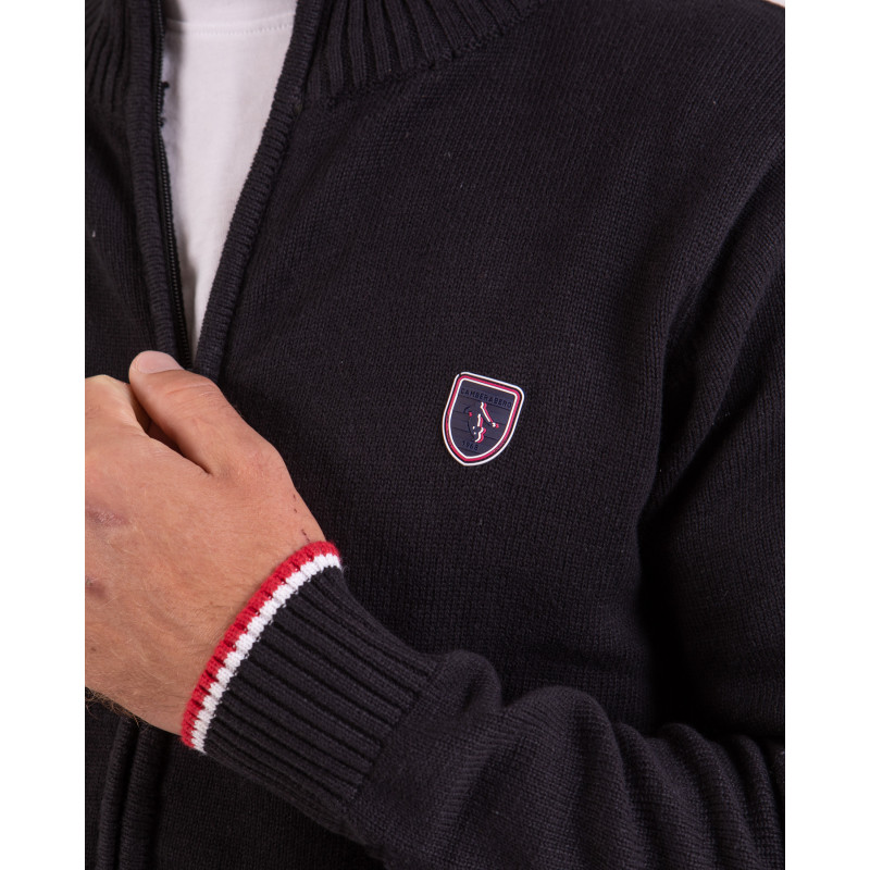 Cardigan zippé à col montant