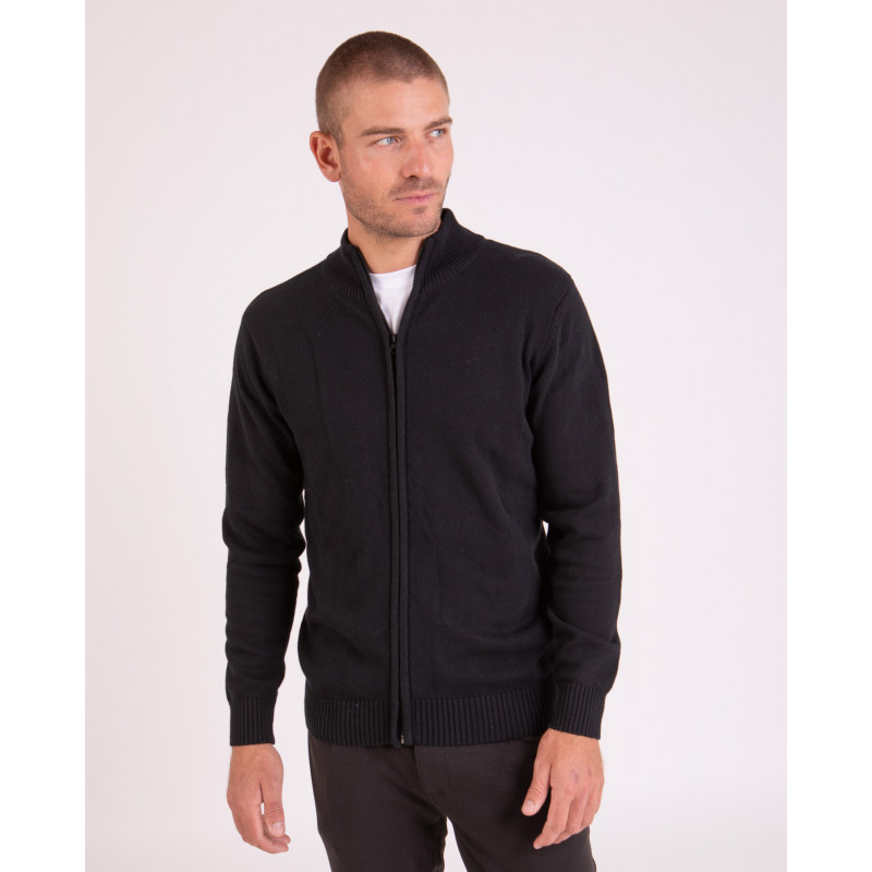 Cardigan zippé uni