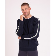 Pull col rond avec bandes