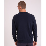 Pull col rond avec bandes