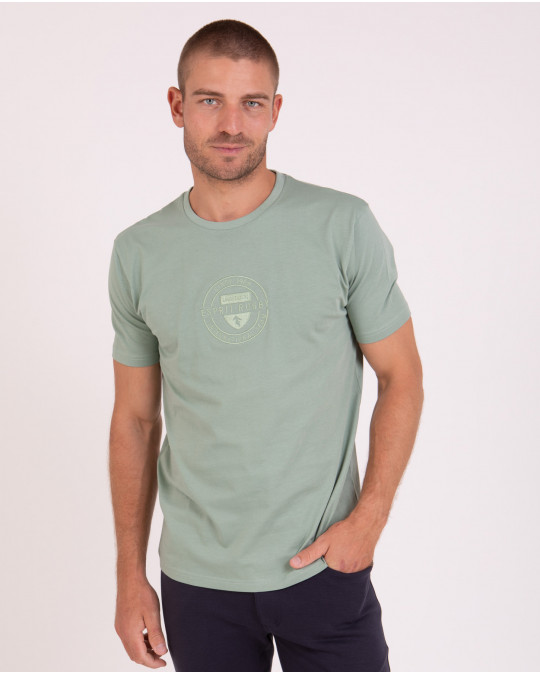 T-shirt avec broderie ton sur ton