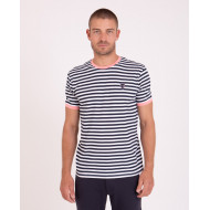 T-shirt rayé en coton flammé