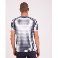 T-shirt rayé en coton flammé