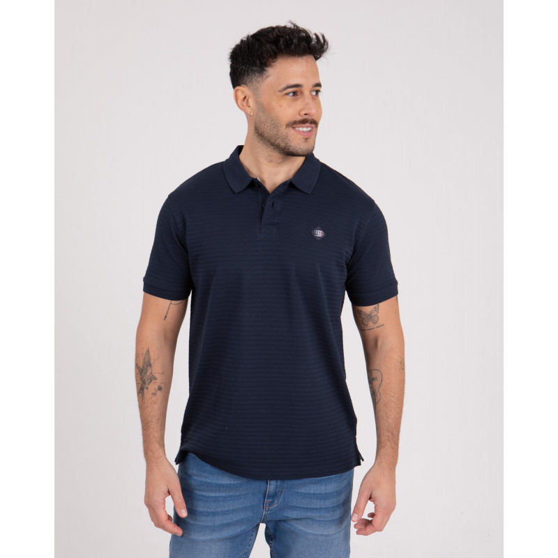 Polo manches courtes en maille fantaisie