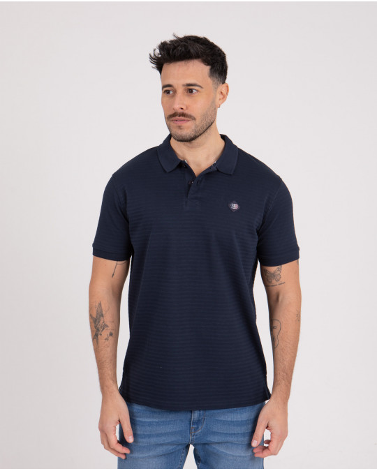 Polo manches courtes en maille fantaisie