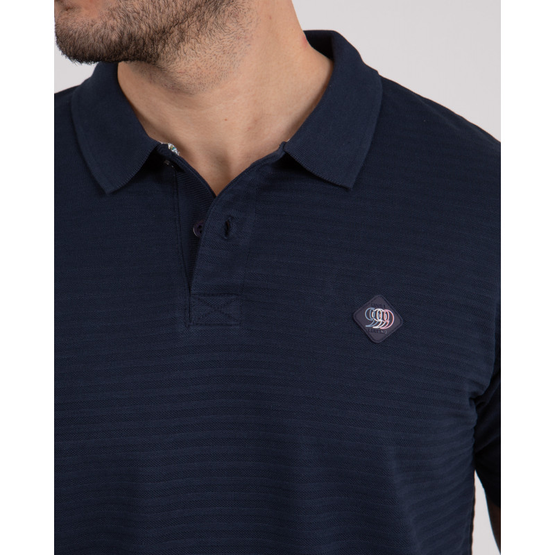 Polo manches courtes en maille fantaisie