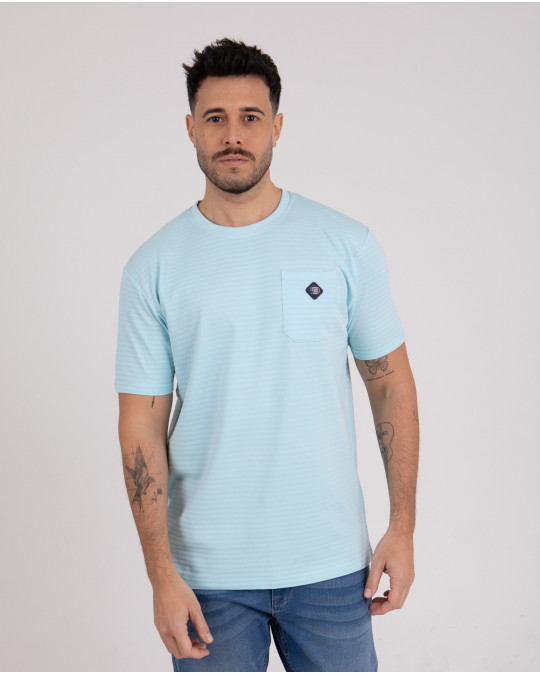 T-shirt en maille fantaisie avec poche plaquée