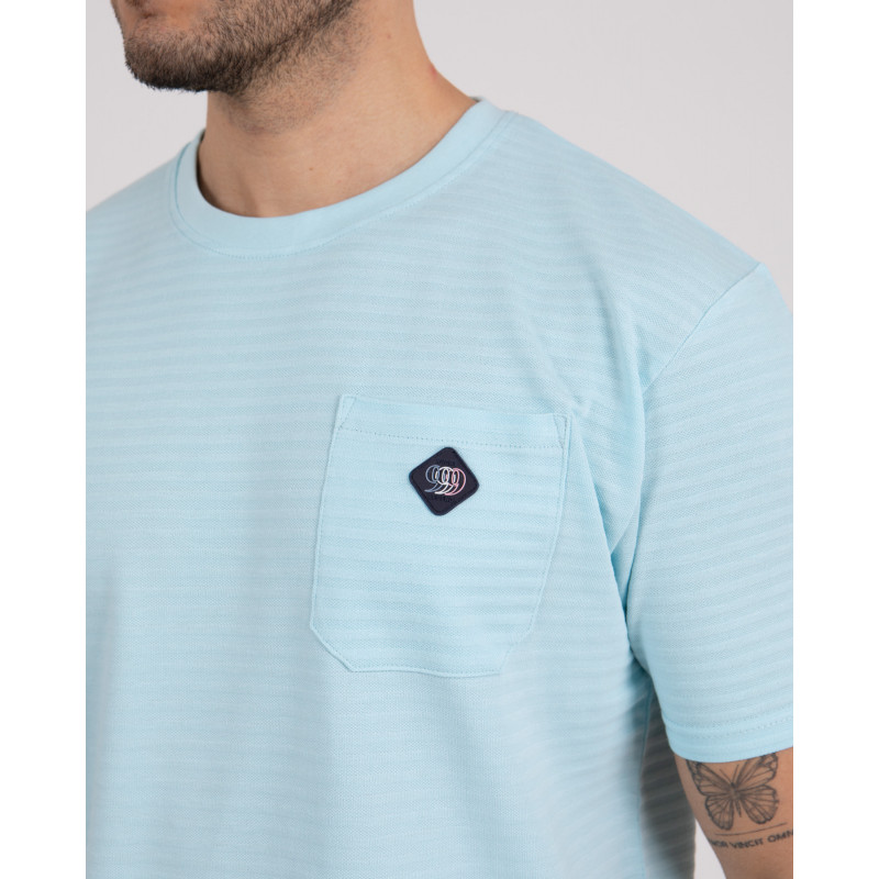 T-shirt en maille fantaisie avec poche plaquée