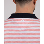 Polo manches courtes rayé en coton flammé
