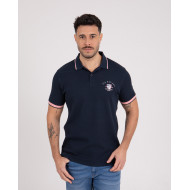 Polo manches courtes en maille fantaisie