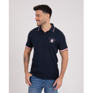 Polo manches courtes en maille fantaisie