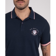Polo manches courtes en maille fantaisie
