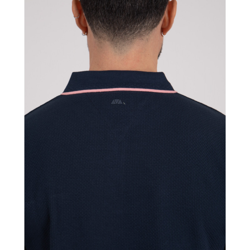 Polo manches courtes en maille fantaisie