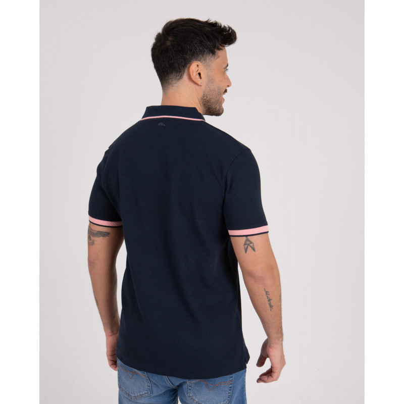 Polo manches courtes en maille fantaisie