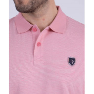 Polo manches courtes en maille fantaisie