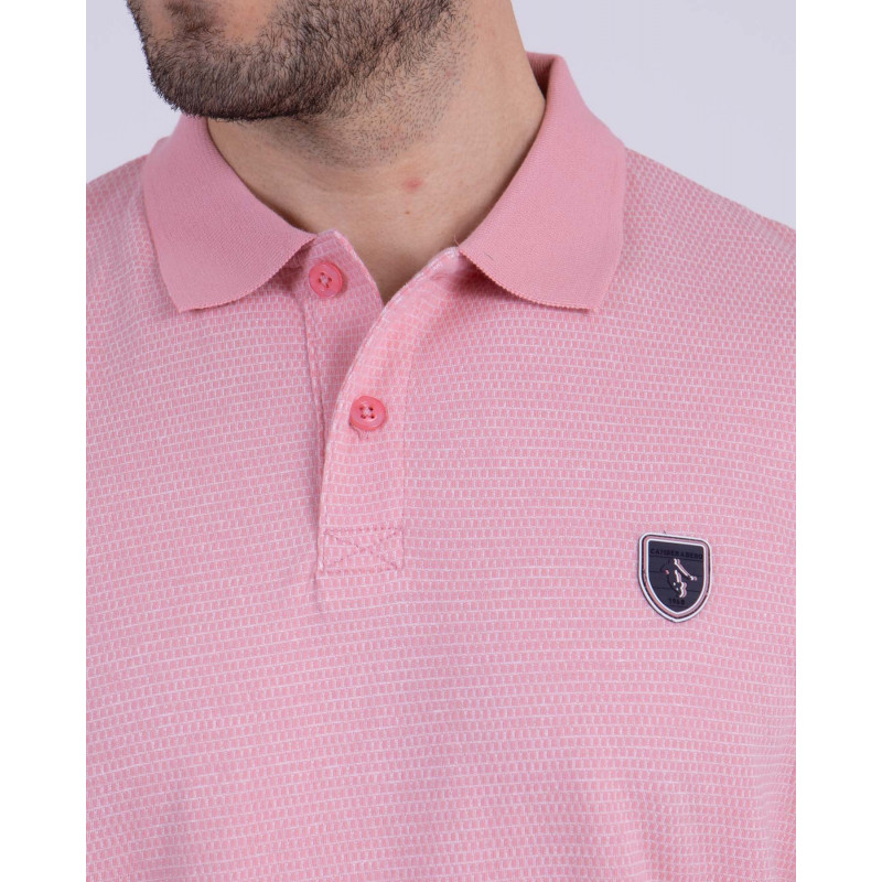 Polo manches courtes en maille fantaisie