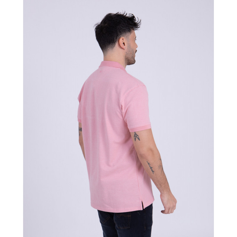 Polo manches courtes en maille fantaisie