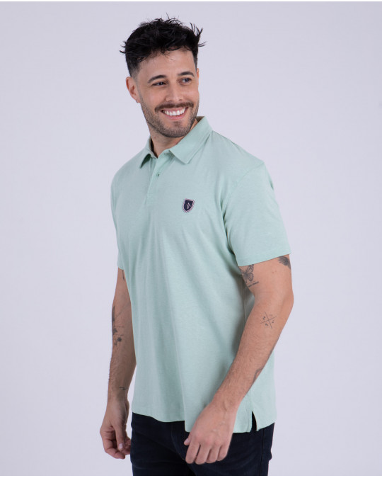 Polo manches courtes en coton lin