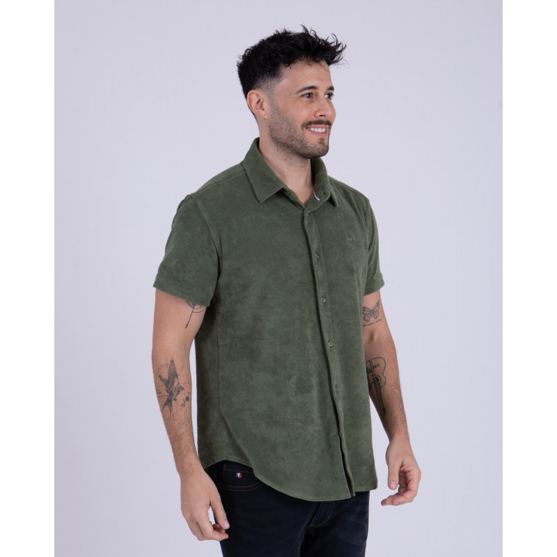 Chemise manches courtes en coton éponge