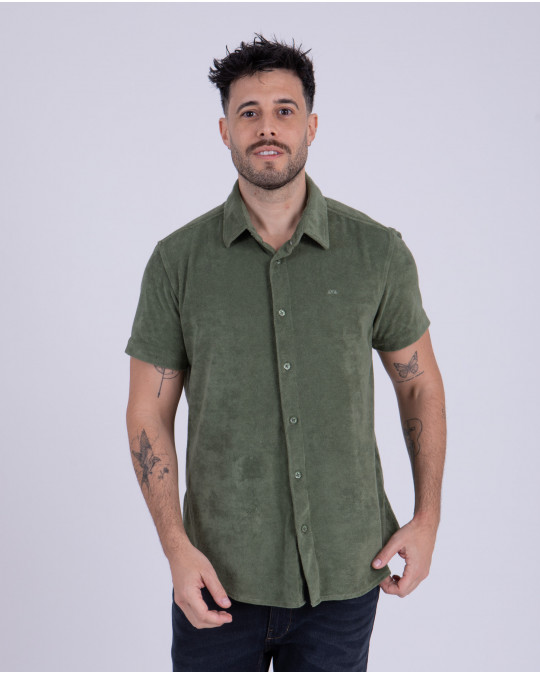 Chemise manches courtes en coton éponge