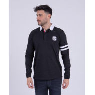 Maillot manches longues au col contrasté