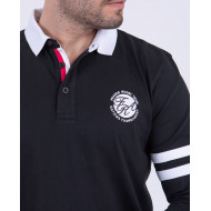 Maillot manches longues au col contrasté