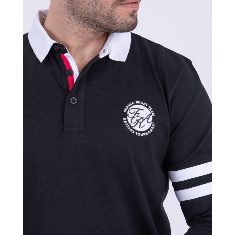 Maillot manches longues au col contrasté