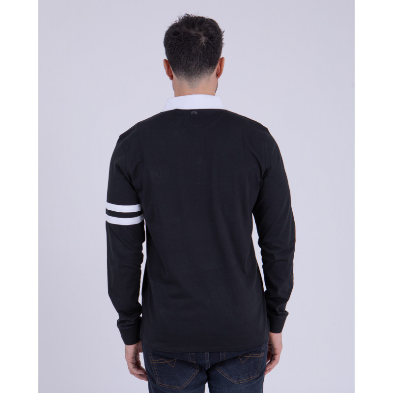 Maillot manches longues au col contrasté
