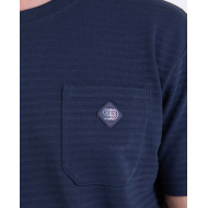 T-shirt en maille fantaisie avec poche plaquée