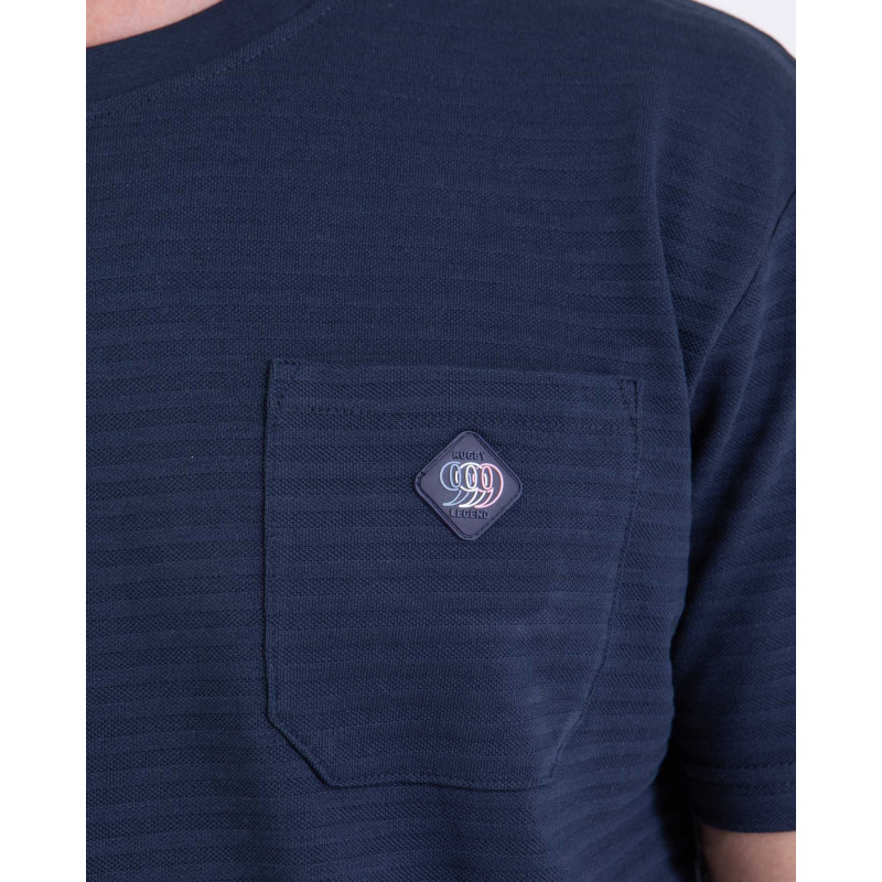 T-shirt en maille fantaisie avec poche plaquée