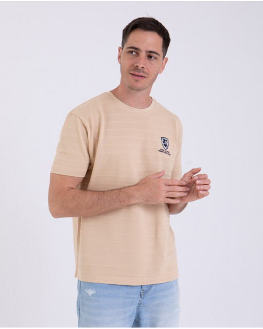 T-shirt en maille piquée rayée