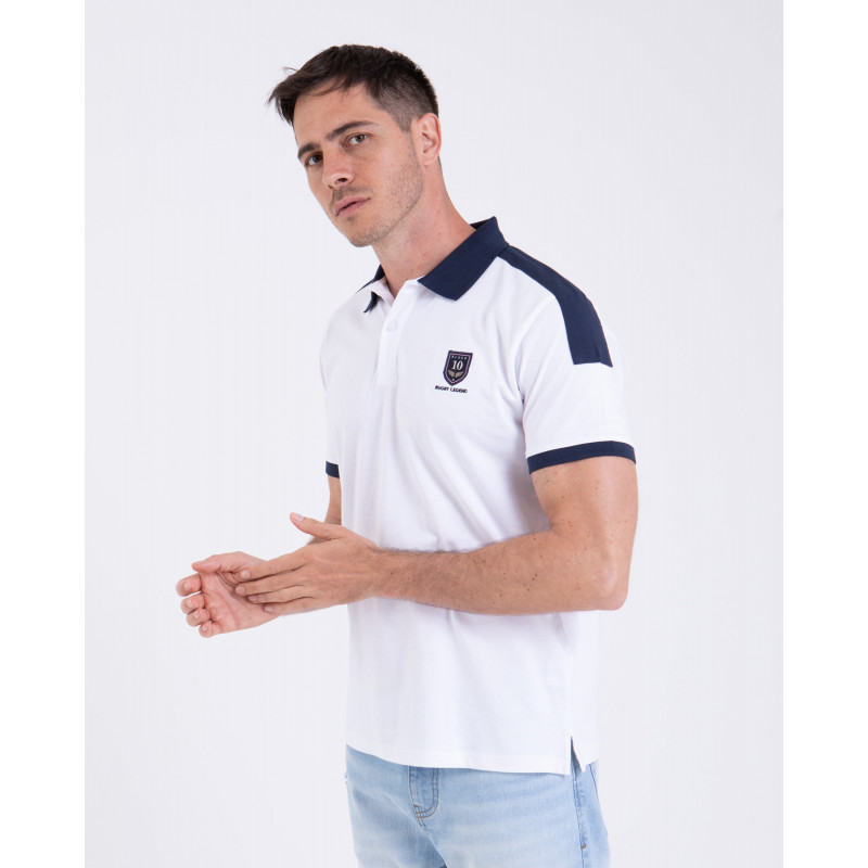 Polo manches courtes avec bandes sur les épaules