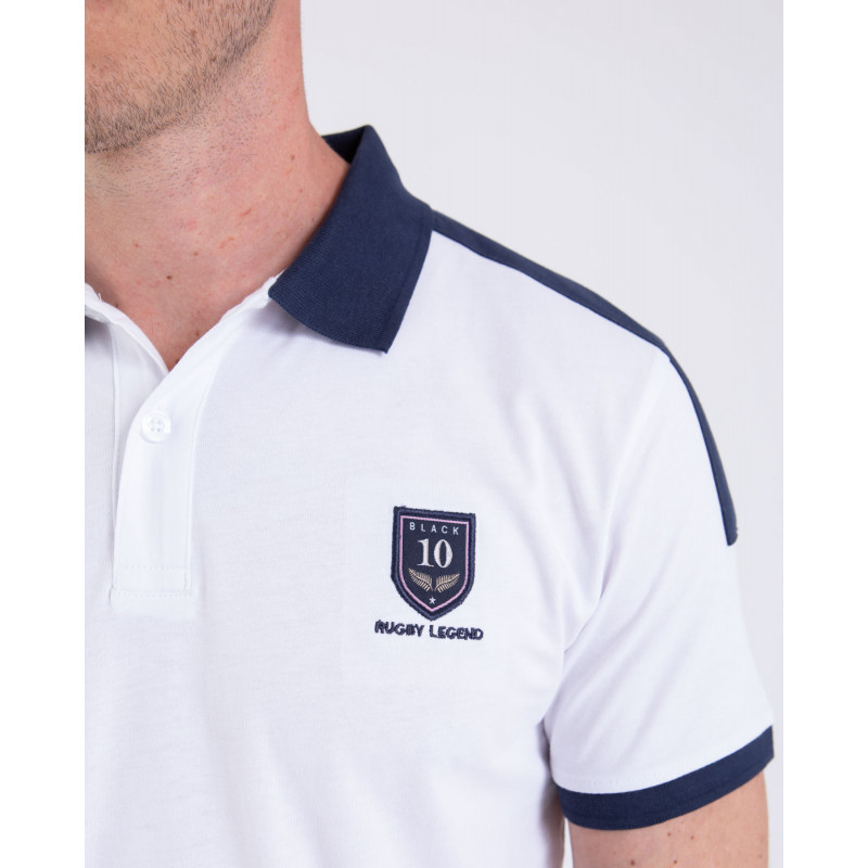 Polo manches courtes avec bandes sur les épaules