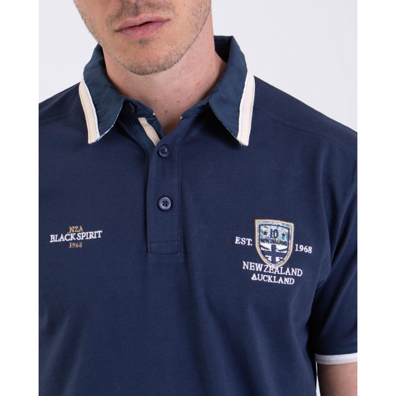 Maillot manches courtes avec broderies poitrine