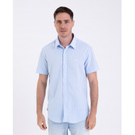 Chemise manches courtes en seersucker rayé