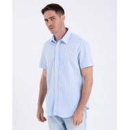 Chemise manches courtes en seersucker rayé