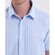 Chemise manches courtes en seersucker rayé