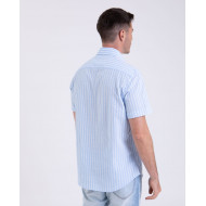 Chemise manches courtes en seersucker rayé